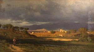 View From Near The Porta Salara In Rome Looking Toward The Sabine Mountains