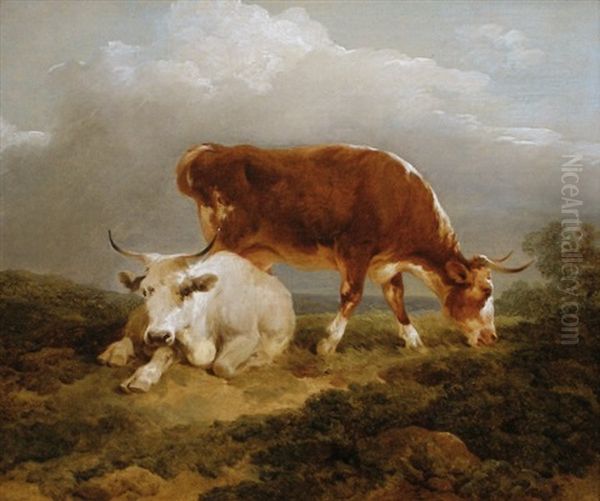 Deux Vaches Dans Un Paysage - view 1