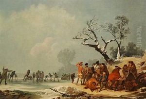 Winter Scenery With A Skating Party by Philip James de Loutherbourg