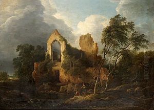 Landskap Med Klosterruin Landskap Med Klosterruin