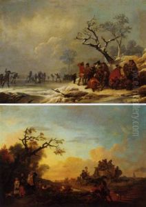 A Winter Morning With A Skating Party by Philip James de Loutherbourg