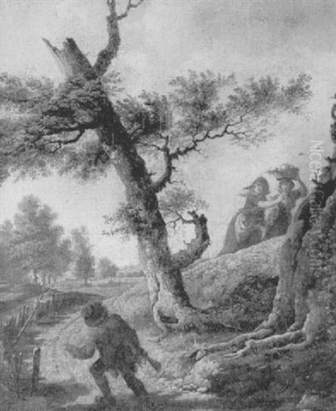 Lavandieres Poursuivies Par Un Paysan - view 1
