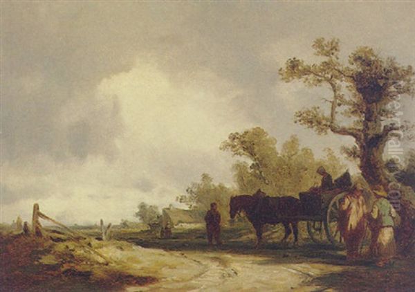 An Evening Landscape With Figures On A Path - view 1