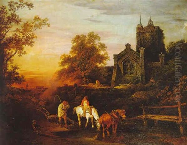 A Sunset Evening, The Curfew Tolls The Knell Of Parting Day - view 1