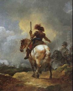 Scene Animee De Cavaliers by Philip James de Loutherbourg