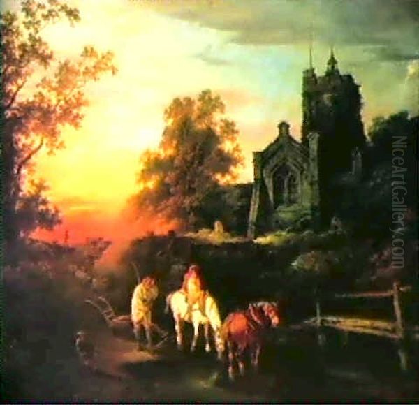 Sunset Evening - The Curfew Tolls The Knell Of Parting Day - view 1