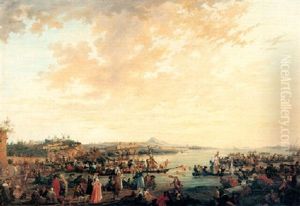 A Coastal Landscape With Num- Erous Figures, Said To Be The Fete Of The Tunny Fishers At Marseilles