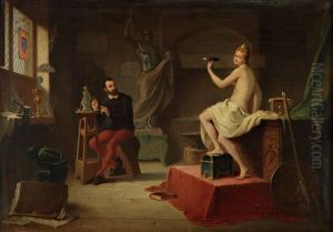 L'atelier Du Sculpteur (cellini) by Jean Baptiste Victor Loutrel