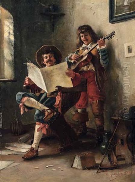 Zwei Musizierende Burschen - view 1