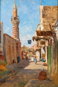 Minaret Dans Une Rue Du Caire