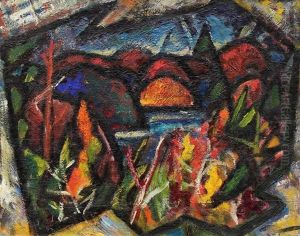 Autumn Landscape With Lake And Trees by Kenneth Loveless
