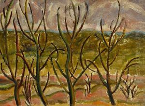 Trees With Hills In Distance by Kenneth Loveless