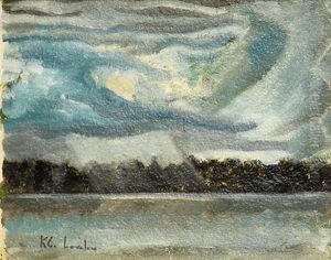 Untitled (stormy Sky Over Lake) by Kenneth Loveless