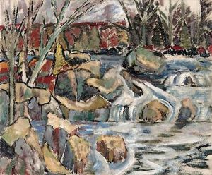Rapids Through The Autumn Forest by Kenneth Loveless