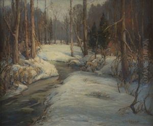 Woodland Brook A.k.a. Snows Of March by Frank W. Loven