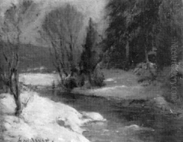Winter Landscape With Stream - view 1
