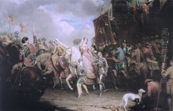 Procession To The Roiall Justs Holden In Smithfield, London A.d.1370 - view 1