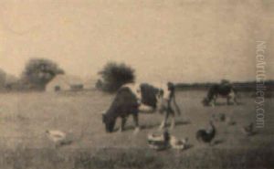 Cattle And Chickens by Clinton Loveridge
