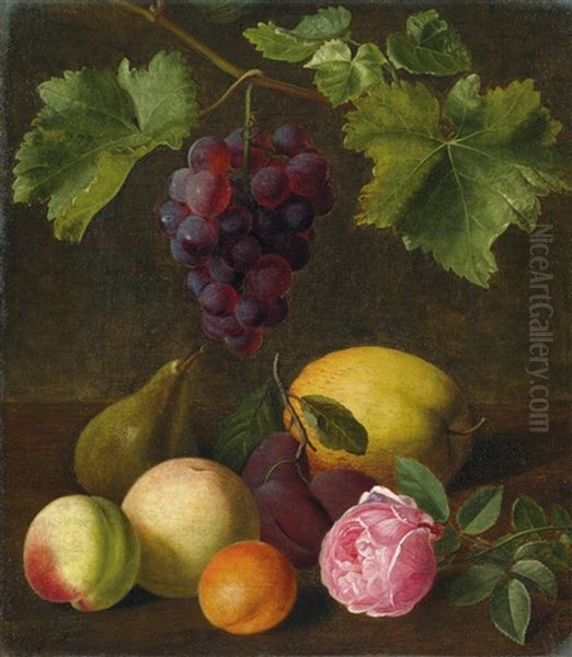 Fruchtestilleben Mit Trauben, Birne, Apfeln Und - view 1
