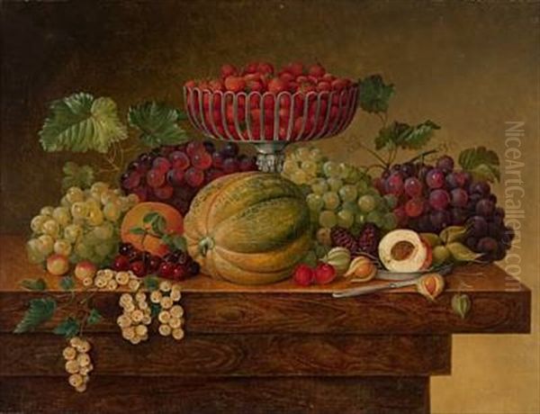Stilleben Med Frukt Og Jordbaer - view 1