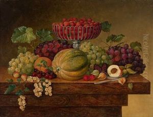 Stilleben Med Frukt Og Jordbaer by Christine Marie Lovmand