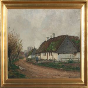Small Town Scenery by Fritz Johannes Bentzen-Bilkvist