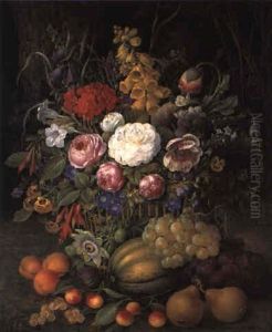 Opstilling Med Roser, Valmuer, Stedmoderblomster Og Forglemmigej+ Opstilling Med Roser, Valmuer, Stedmoderblomster Og Forglemmigej+