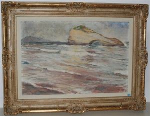 Brandung Bei Biarritz by Rudolf Loew