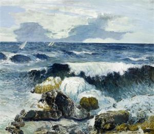 Felsige Kuste Mit Segelbooten Felsige Kuste Mit Segelbooten