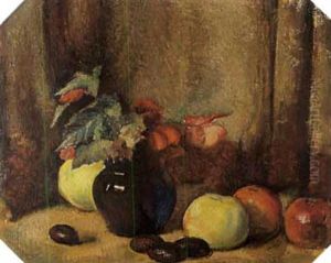 Stilleben: Begonien Und Apfel Stilleben: Begonien Und Apfel