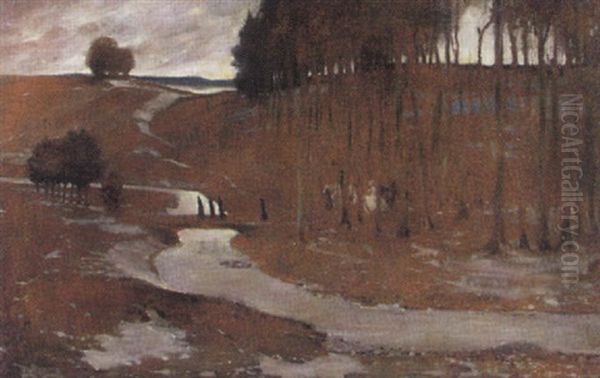 Winterlandschaft Mit Figuren Und Reitern - view 1