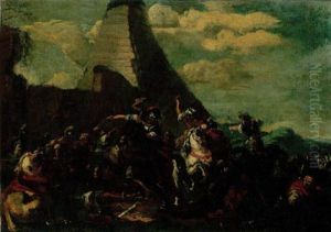 A Battle Between Christians And Turks by Christian Ludwig von Loewenstern
