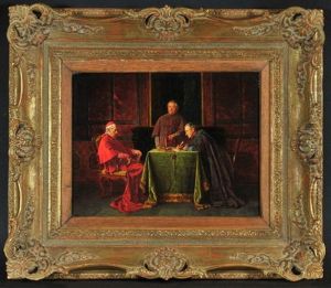 Interieur Mit Kardinal, Schreiber Und Probst by Wilhelm Loewith