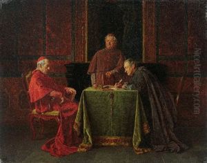 Interieur Mit Kardinal, Schreiber Und Probst by Wilhelm Loewith