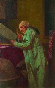 Gelehrter Im Studierzimmer by Wilhelm Loewith