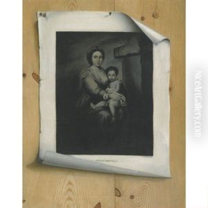 A Trompe L'oeil Still Life, With A Mezzotint Of The Madonna And Child After Murillo