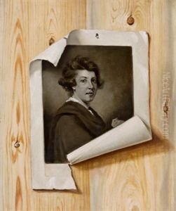 Trompe L'oeil Des Kupferstichs Eines Jungen Mannes Von Sir Joshua Reynolds by Strickland Lowry