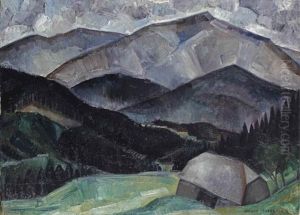 A Mountainous Landscape, Eisenstein, Germany by Adriaan Lubbers