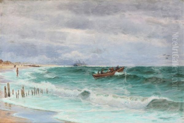 Lifeboats Are Launched From The Shore - view 1