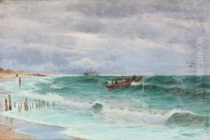 Lifeboats Are Launched From The Shore by Holger Luebbers