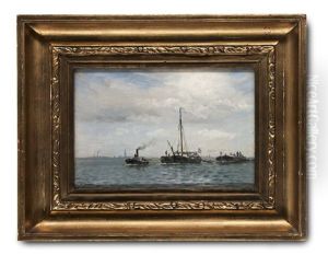 Niederlandischer Schleppdampfer Mit Fischerbooten Und Kahnen by Holger Luebbers