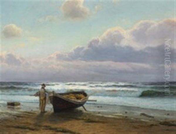 Mand Ved Bad (evening Scenery With Fisherman) - view 1