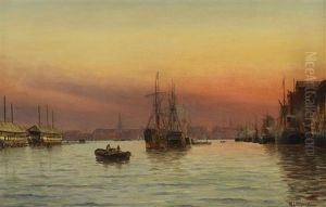 Abend Im Hafen Von Kopenhagen