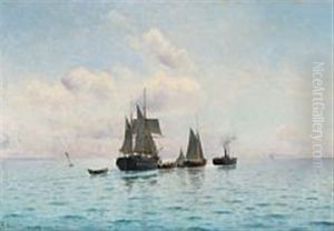 Two Ships Pulled By A Tugboat by Holger Luebbers