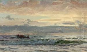 Seascape With People In A Rowboat