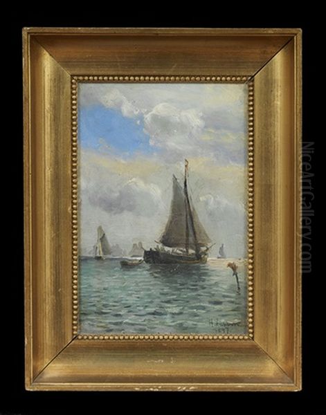 Seascape With Sailboats - view 1