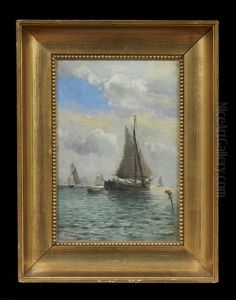Seascape With Sailboats by Holger Luebbers