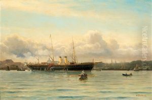The Russian Imperial Yacht Standardt In The Harbour Of Copenhagen by Holger Luebbers