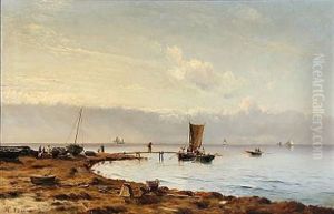 Coastal Scene With Fishermen