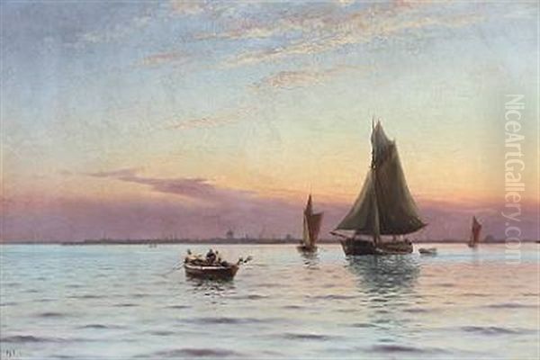 Sailing Boats With Copenhagen In The Background - view 1